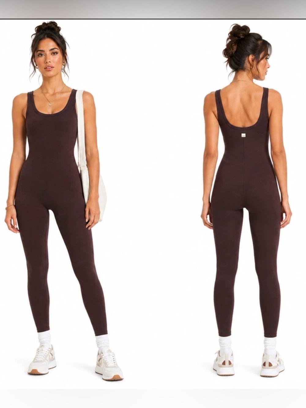 Vuori Chocolate Brown Tank One-Piece Bodysuit